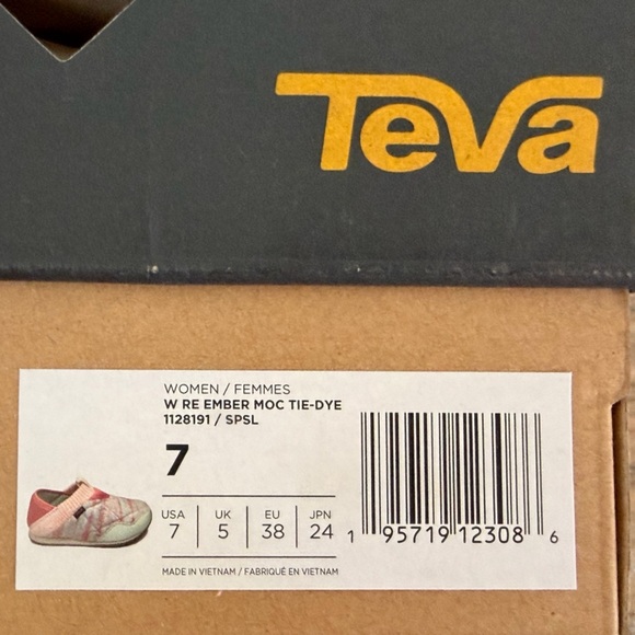 Teva Women's Ember Moc Tie-Dye Shoes - Pink and Blue NWT Size 7 - Picture 9 of 9